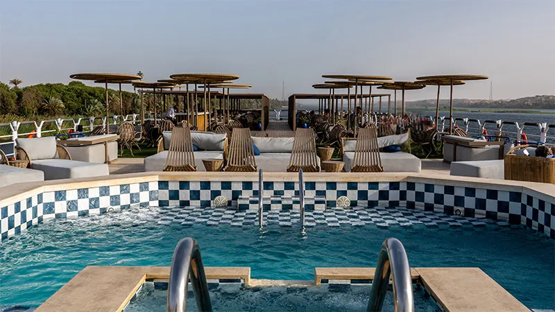 Sun deck of the Nile Azur Nile cruise